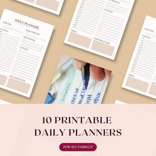 Smart Day Kit – 10 Printable Daily Planners - Preview 1 - organization